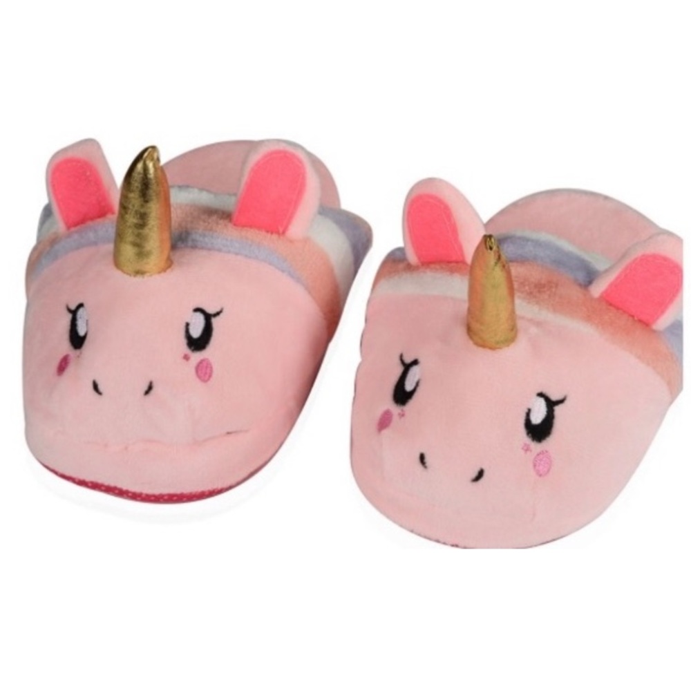 PINK Unicorn SLIPPERS Size M 2/3